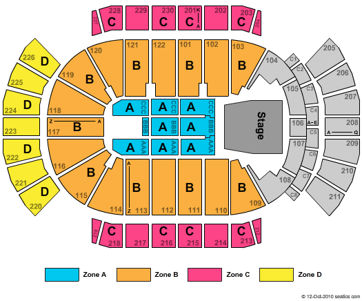 Desert Diamond Arena Radio City Zone Seating Chart